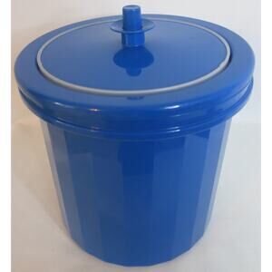 VINTAGE TUPPERWARE Ice Bucket 3 Pieces Blue 1683-5 Push Button Lid Home Kitchen